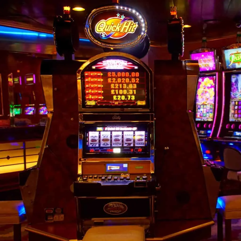 A slot machines as one of the rainy day activities for couples.