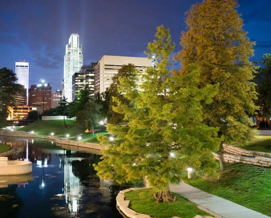 Downtown Omaha: one of the great weekend getaways for couples on a budget.