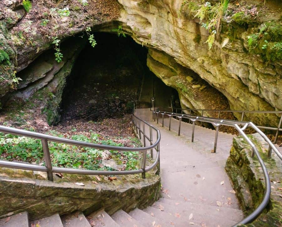 Going into Mammoth Cave during a cheap weekend getaway.