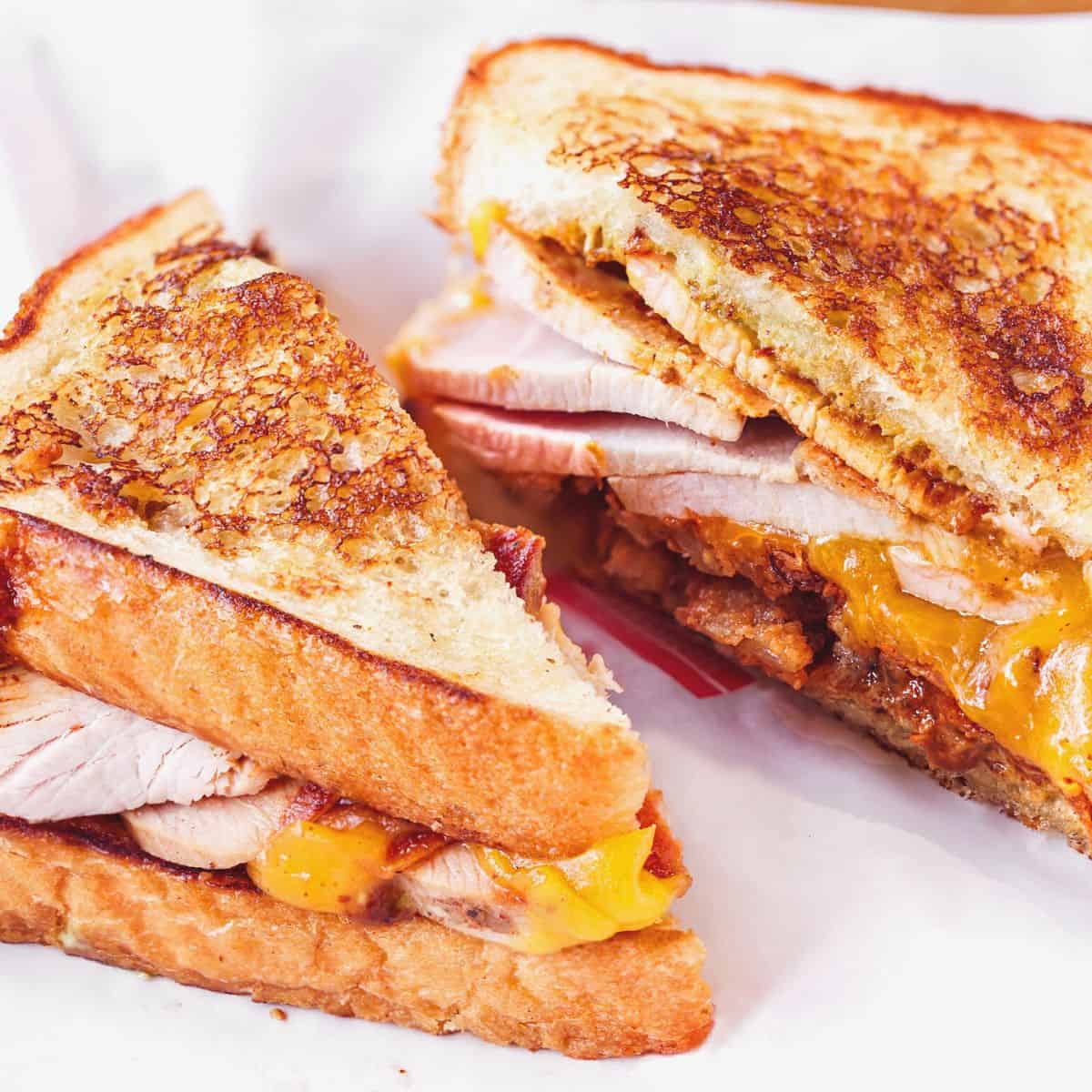 A grilled ham and cheese made after reading these leftover ham recipes