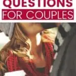 Couple kissing with the text overlay "Intimate questions for couples."