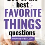 Couple lying in bed with the text overlay 200 of the best favorite things questions