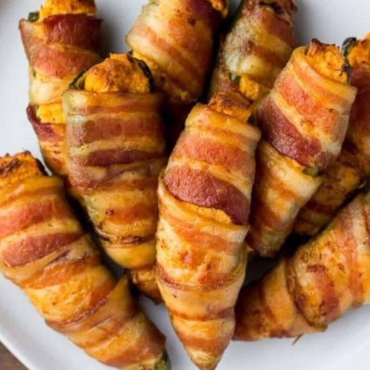 Bacon wrapped buffalo chicken poppers perfect as Super bowl appetizer