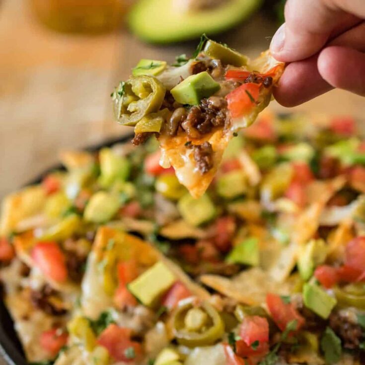 Queso fundido skillet nachos perfect as Super bowl appetizier