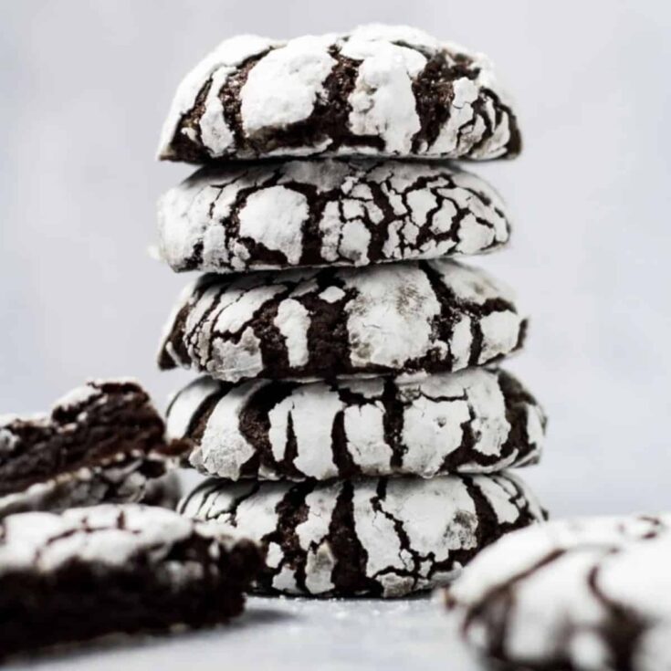 Chocolate crinkle cookies perfect to serve as Christmas cookies