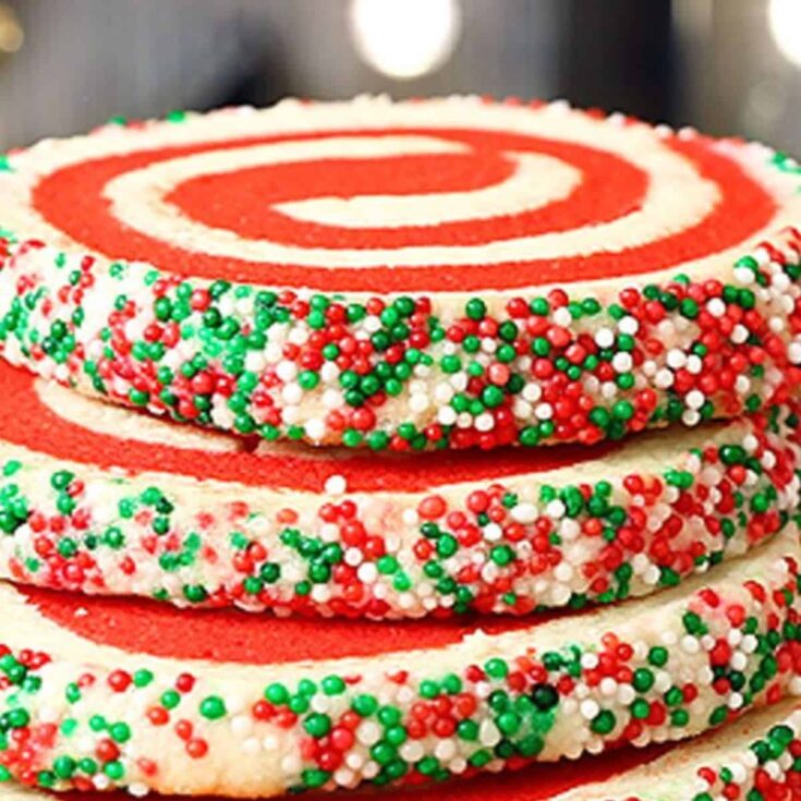 A set of Christmas pinwheel cookies