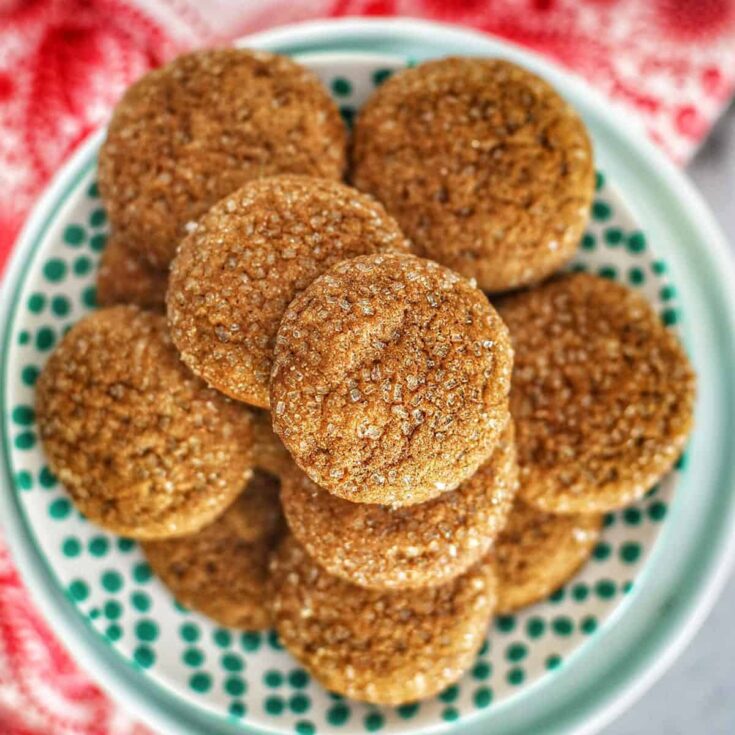 Soft ginger molasses cookies perfect to serve as Christmas cookies