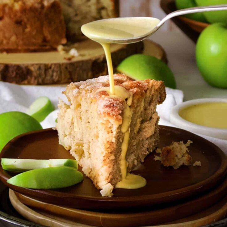 A slice of delicious Irish apple cake