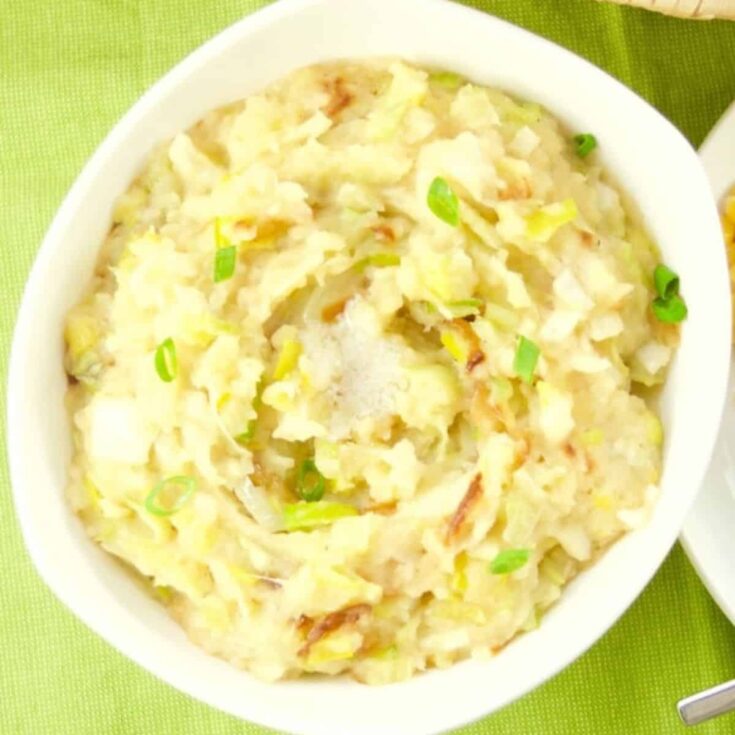 A bowl of delicious Irish colcannon potatoes
