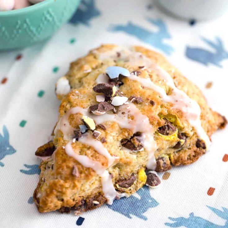 A slice of Cadbury mini egg scones
