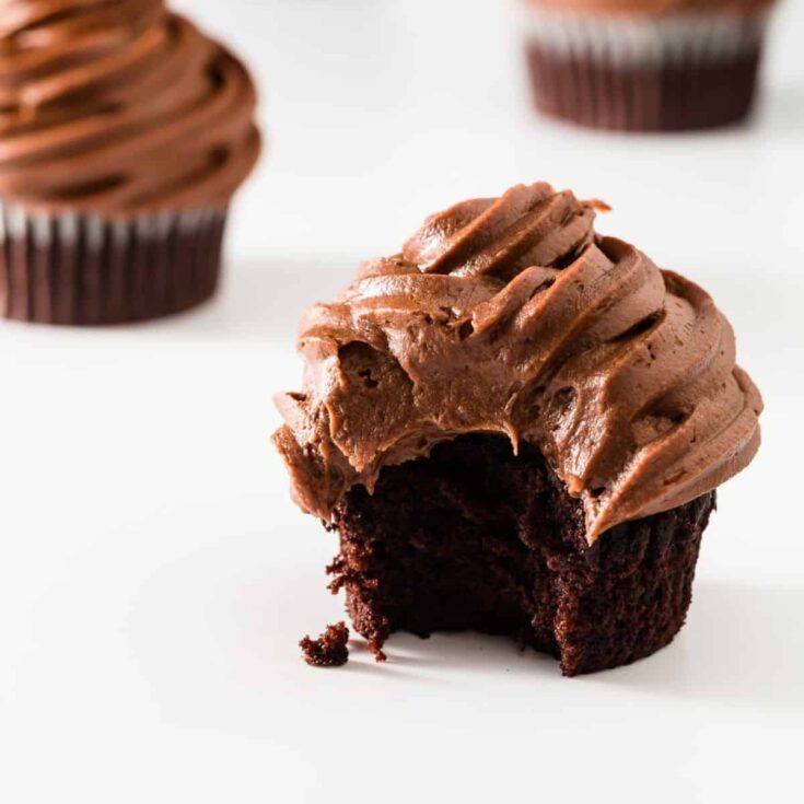 A delicious chocolate&nbsp;Valentines Day cupcake