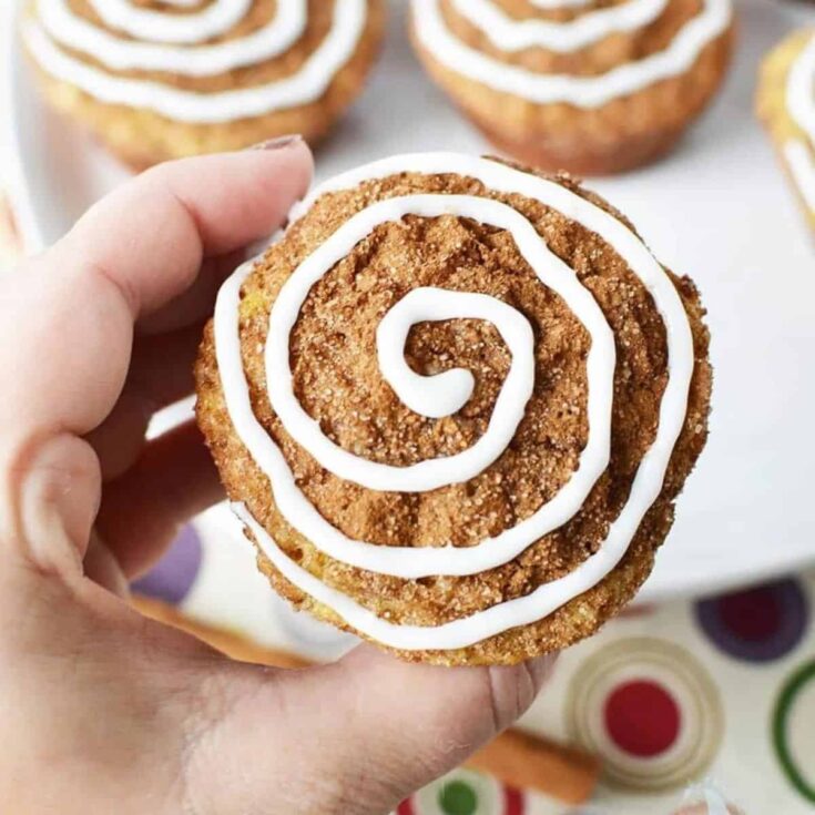 A cinnamon roll muffin