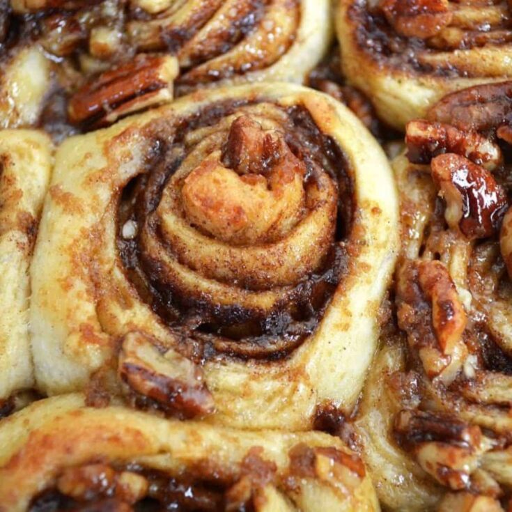 A dish of maple pecan sticky buns