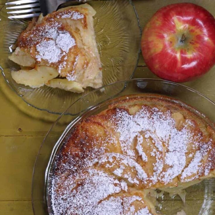 A dish of puffed apple pancake