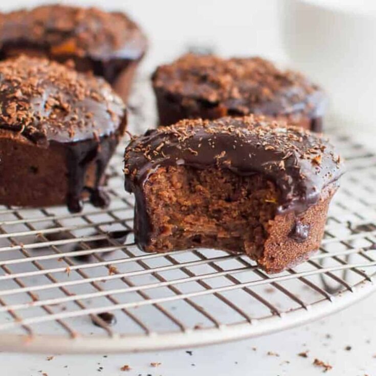 A tray of simple chocolate Earl Grey with chocolate ganache Valentines Day cupcakes