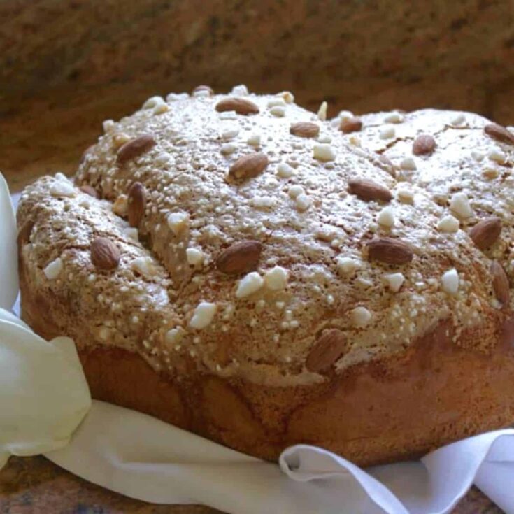 An appetizing traditional Italian dove bread