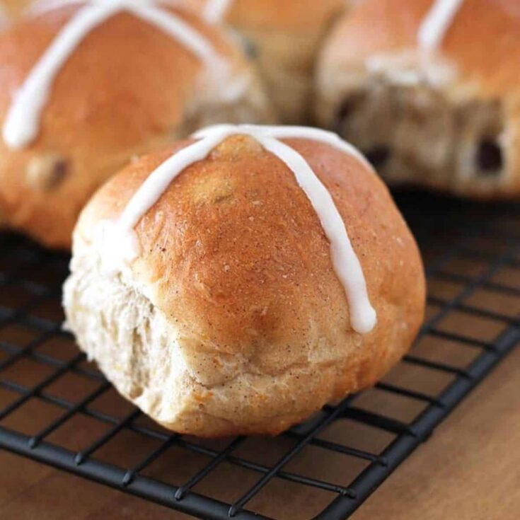 A vegan hot cross bun