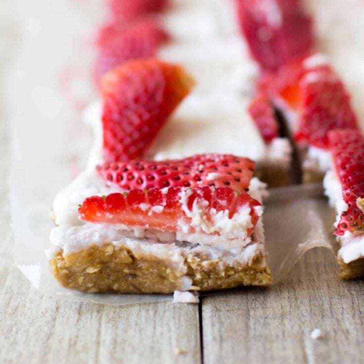 A set of no bake red, white, and blue flag vegan cookies perfect as Patriotic Cookies