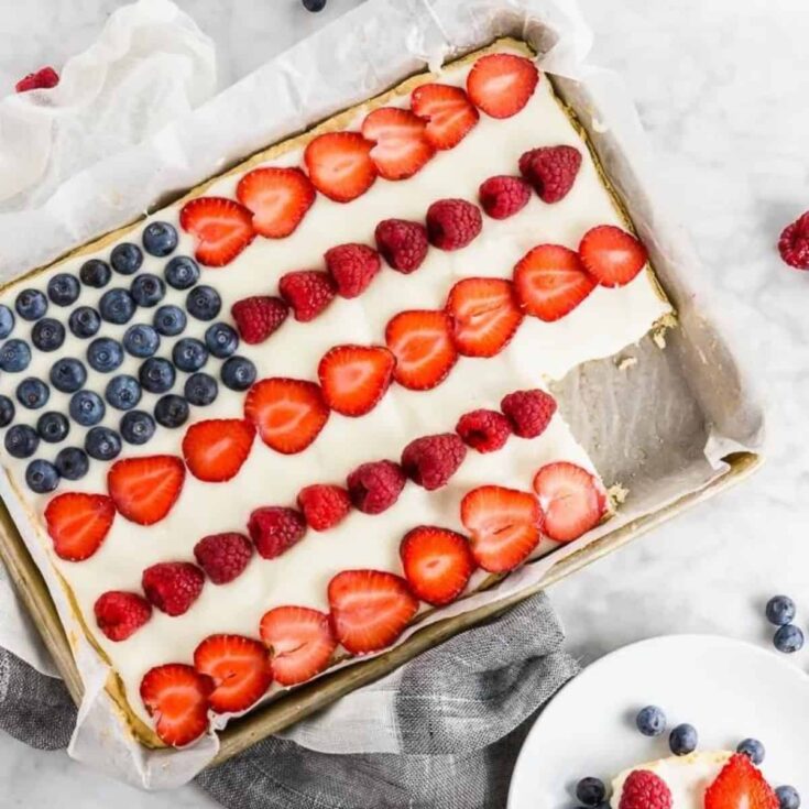 A tray of Gluten-free American flag cookie Patriotic Cake