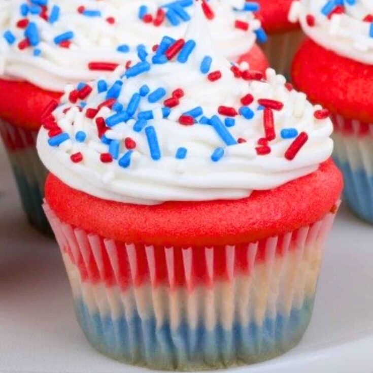 Appetizing Kool Aid Patriotic Cupcakes