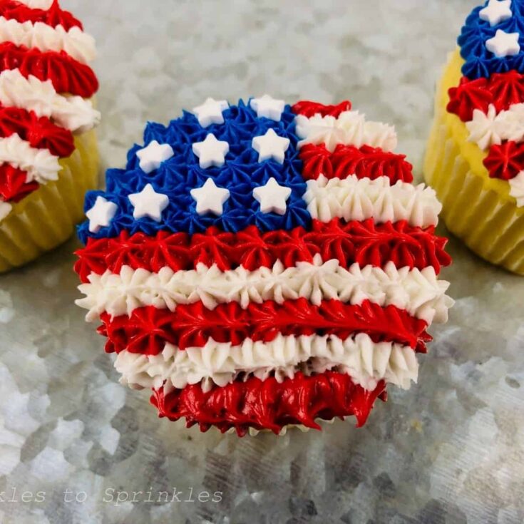 USA flag Patriotic Cupcakes