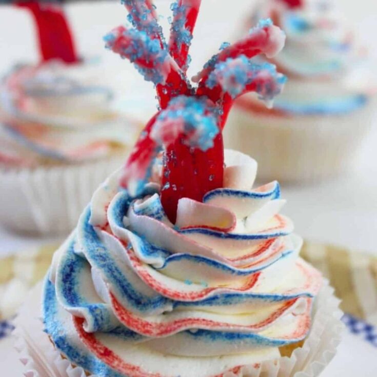 Vanilla firecracker Patriotic Cupcakes