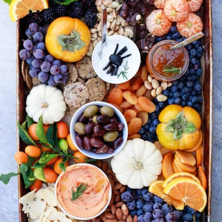 Halloween charcuterie board perfect as party appetizer platter