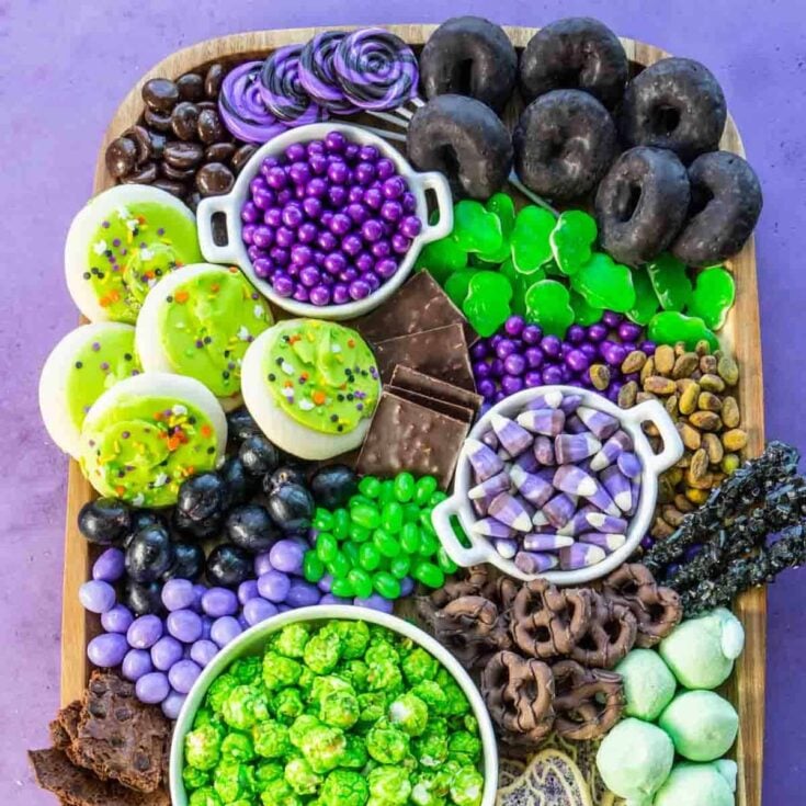 Halloween charcuterie dessert board for a party