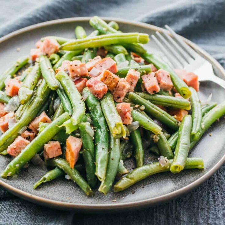 Instant pot Thanksgiving green beans and ham