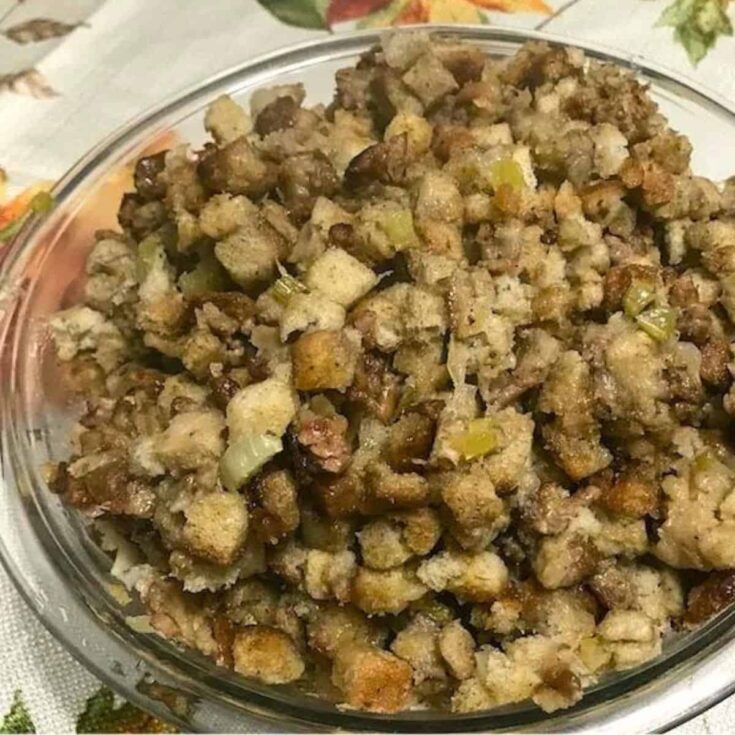 Instant pot Thanksgiving sausage and apple stuffing recipe