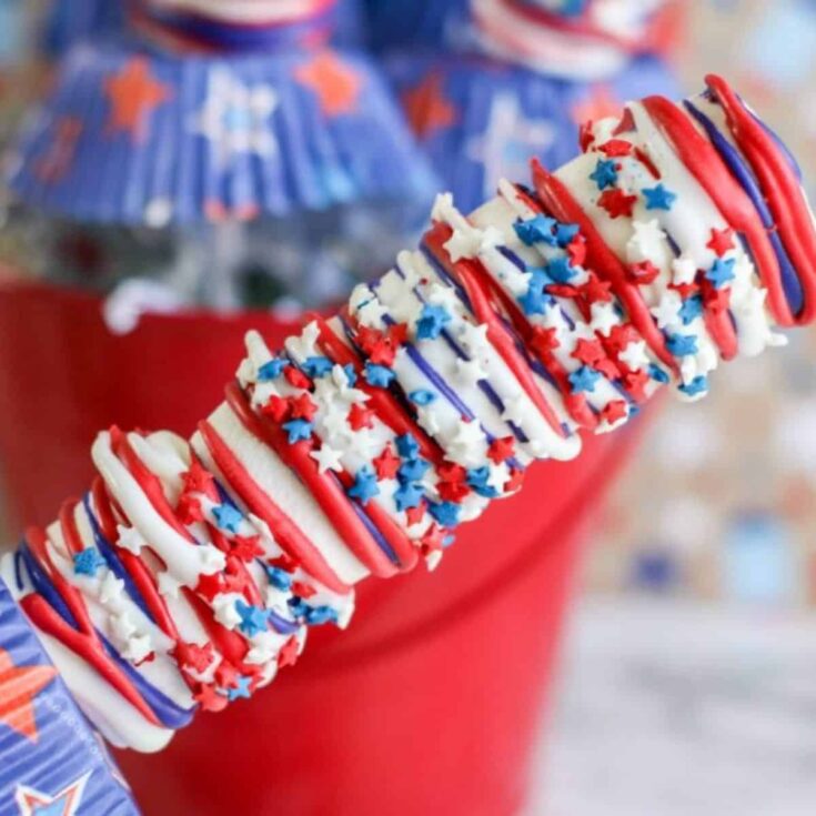 A set of marshmallow pops Patriotic Desserts