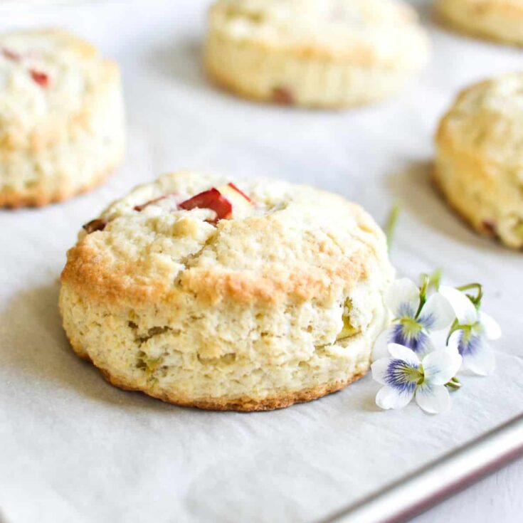 Rhubarb scones perfect for an English afternoon tea party
