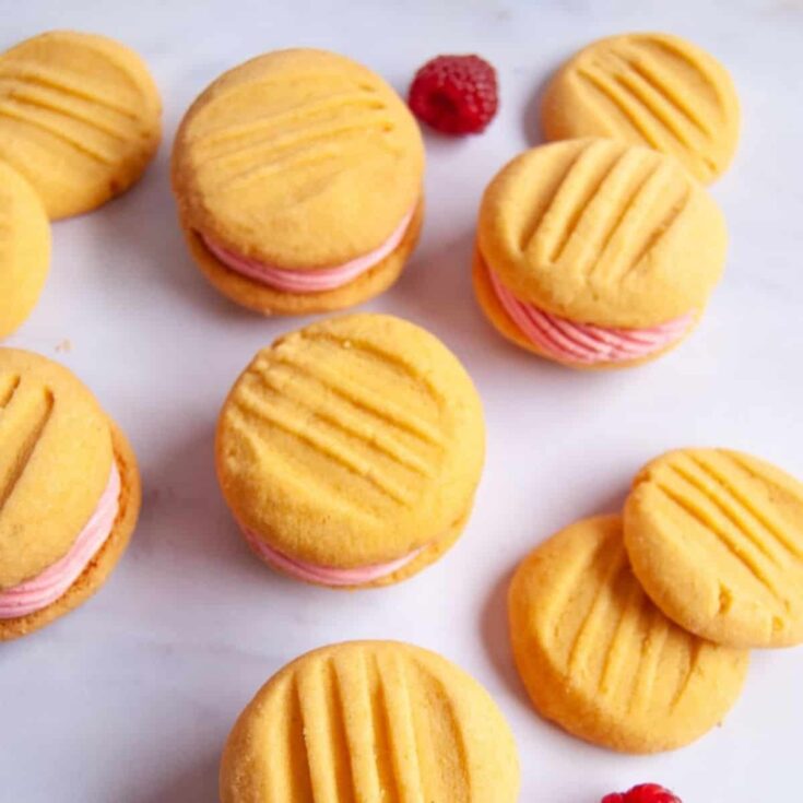 Vanilla custard biscuits perfect for an English afternoon tea party