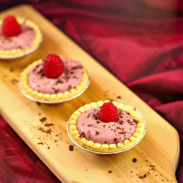 Three raspberry tiramisu tarts