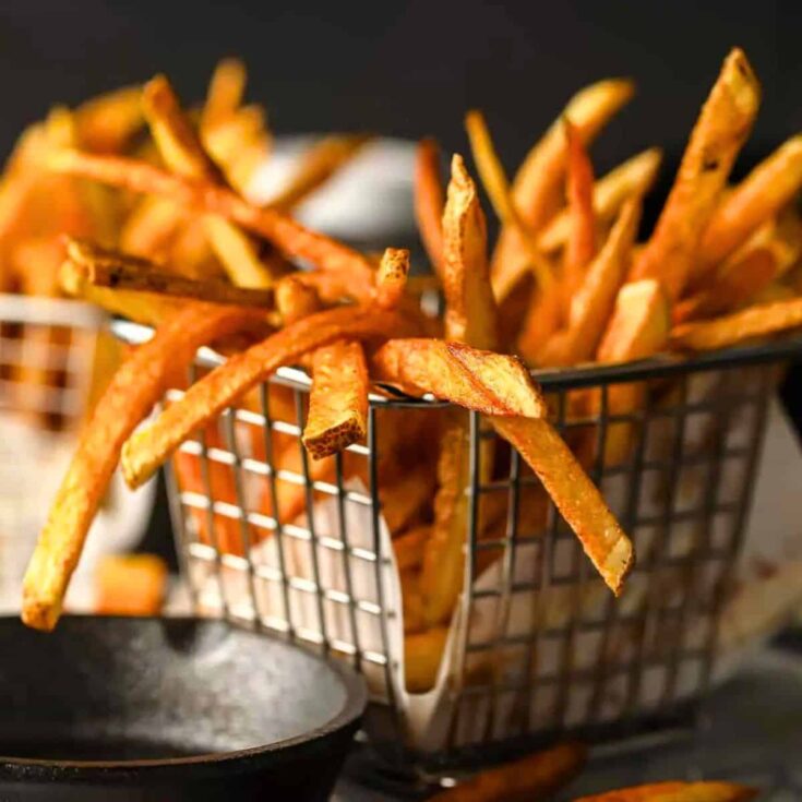 A set of an appetizing homemade french fries cookout side
