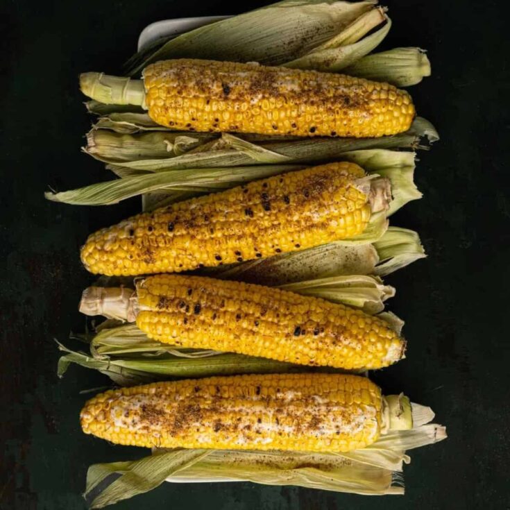 Grilled corns on the cob with Old Bay seasoning cookout sides