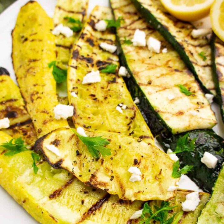 An appetizing plate of grilled summer squash cookout sides