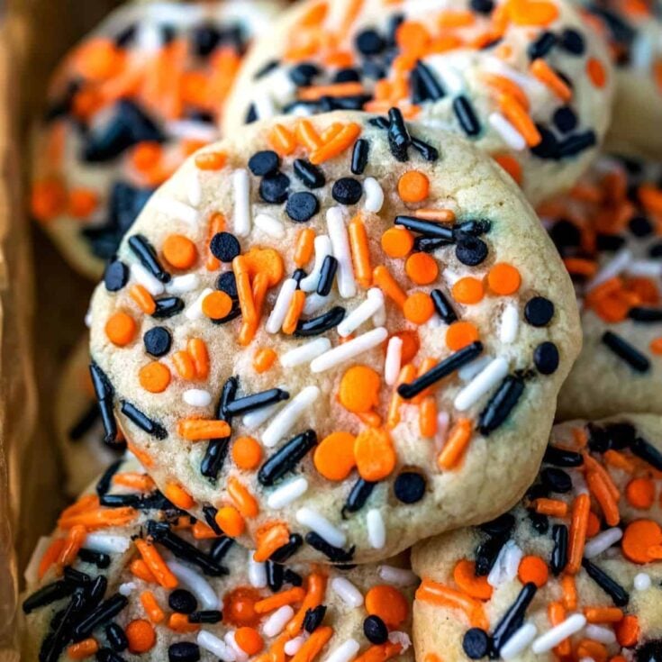 A set of appetizing Halloween sprinkle cookies
