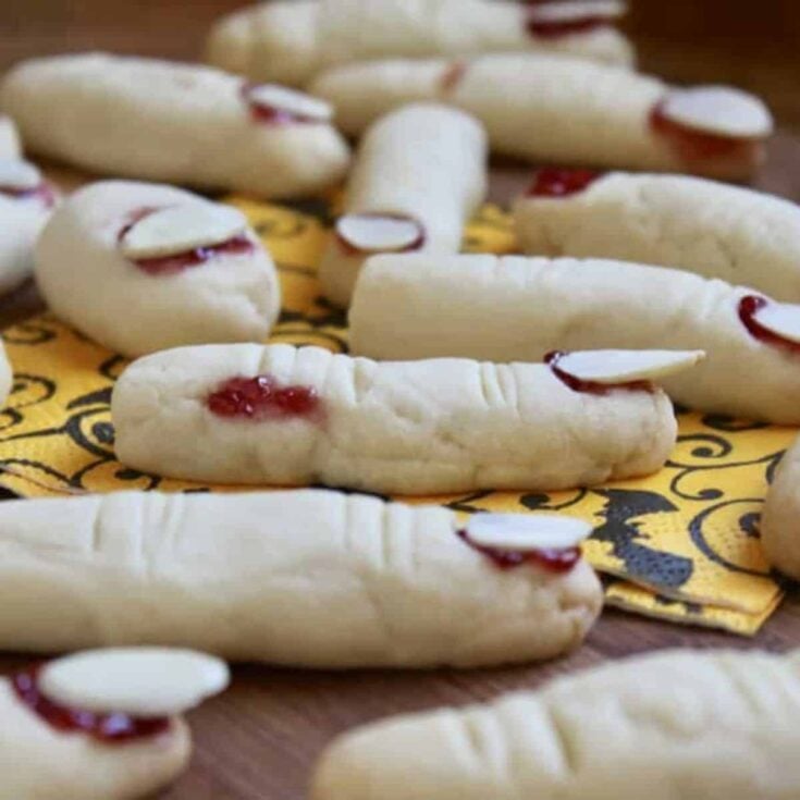 A set of witches fingers Halloween cookies