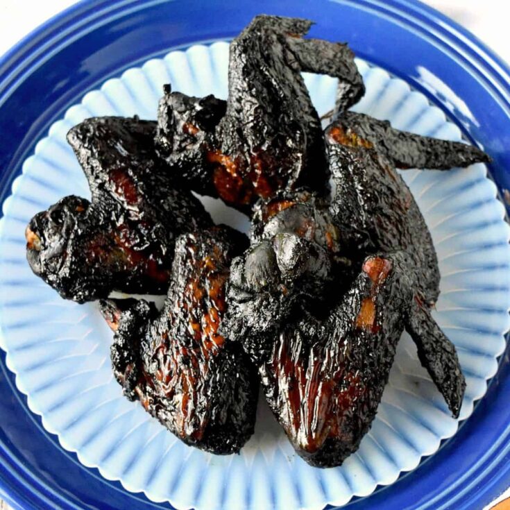 A plate of Air fried bat wings cooked after reading these Halloween starters