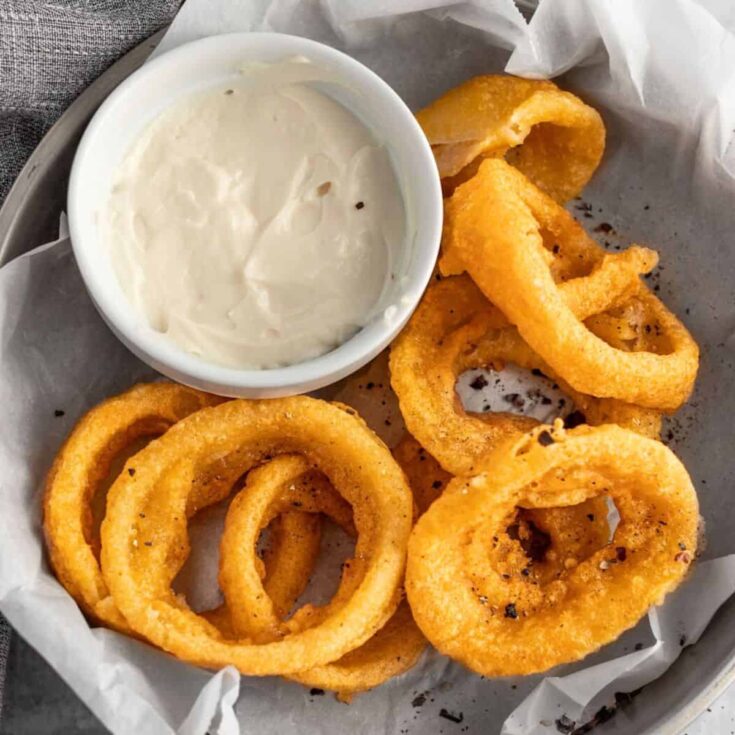 Air fryer frozen onion rings prepared after reading these summer appetizer recipes
