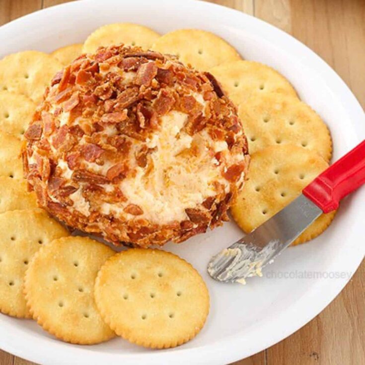 Bacon cheddar cheese ball cooked after reading these Fall appetizers recipe