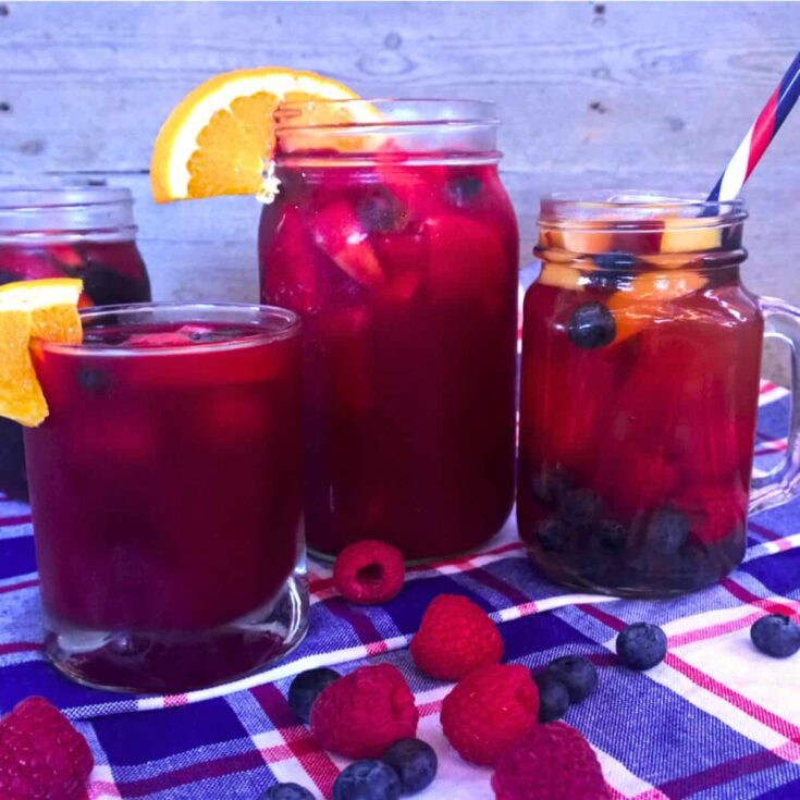 Beet, citrus, and ginger sangria summer mocktails