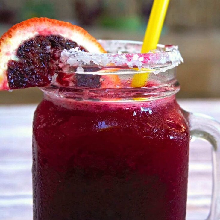 Blood orange and lime slushy virgin margarita Summer mocktail
