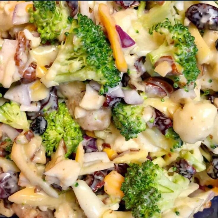 A broccoli cauliflower summer salad recipe