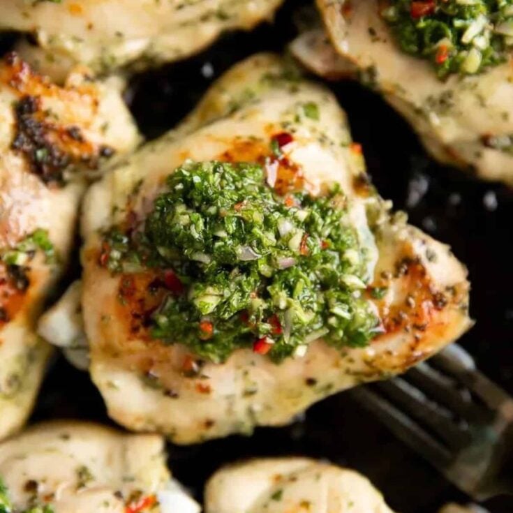 Chimichurri chicken cooked after reading these Summer grilling recipes