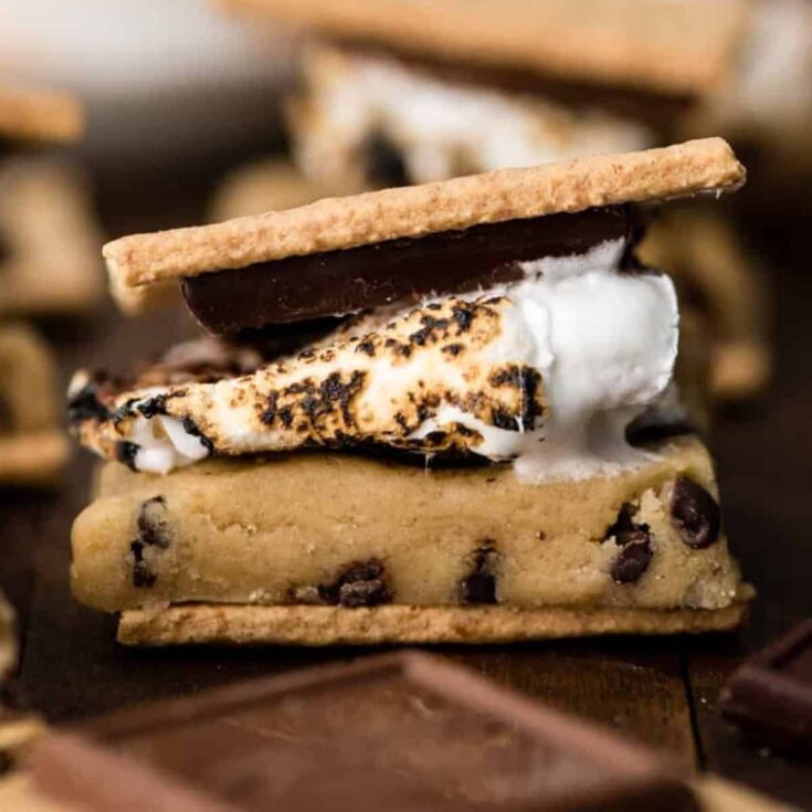 Cookie dough s'mores prepared after reading these s'mores recipes