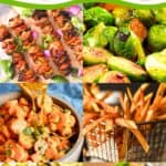 A collage of cookout side dishes.