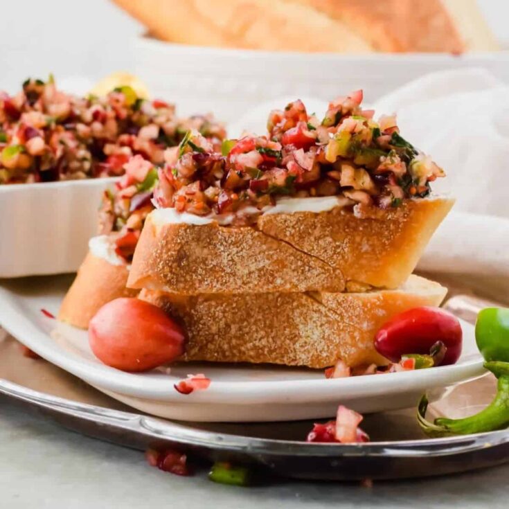 Cranberry jalapeno salsa cooked after reading these Fall appetizers