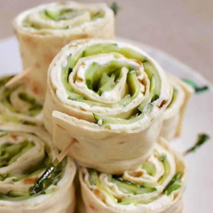 Cucumber and cream cheese sandwich rolls prepared after reading these Picnic food ideas